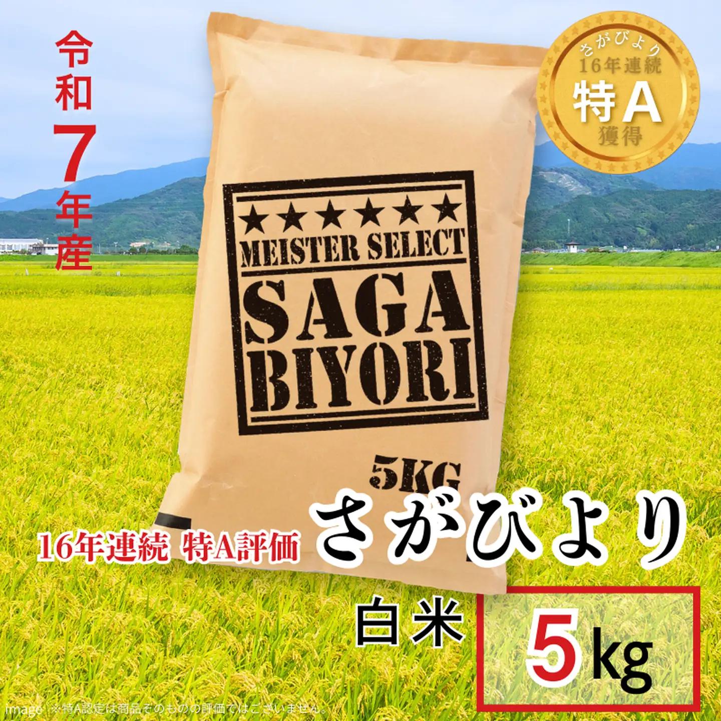 五つ星お米マイスターが厳選！令和7年産 佐賀県産 さがびより 白米 5kg おこめ 米 ：B145-032