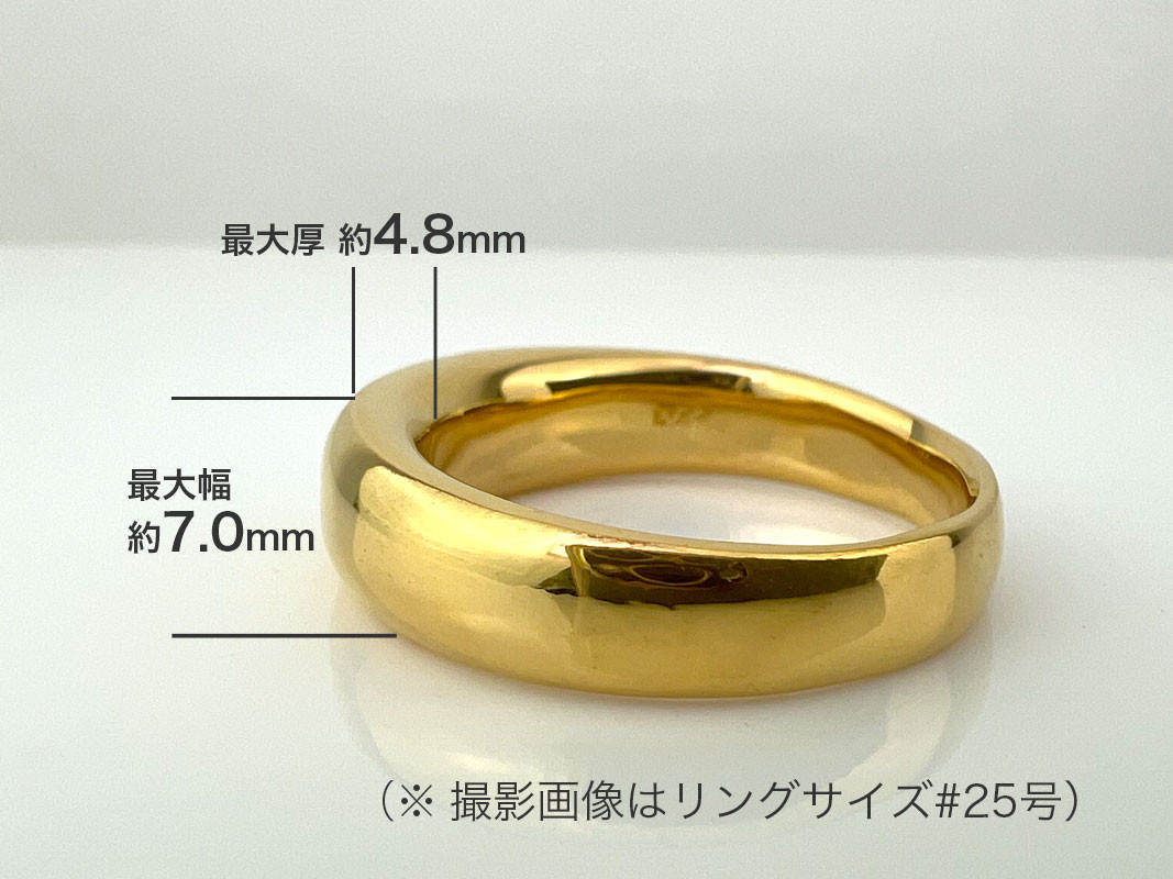 5-285 純金(K24)製 甲丸リングDタイプ ALPBK093