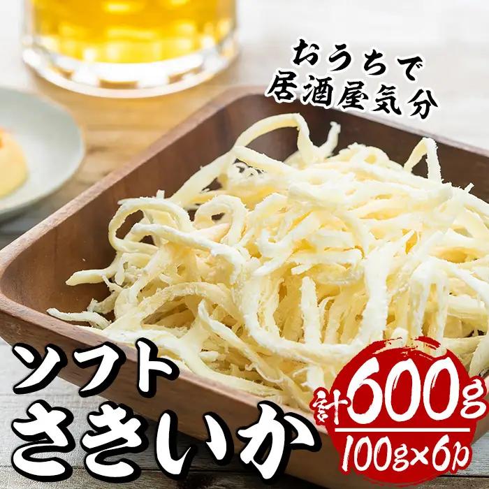 ソフトさきいか(計約600g・100g×6P)干物  海産物 常温 【E-26】【水永水産】