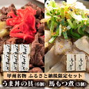 【ふるさと納税】甲州名物！牛より馬い「うま丼の具」6個＆「馬もつ煮」3個ふるさと納税限定セット　馬肉 桜肉 国産 ご当地グルメ 郷土料理