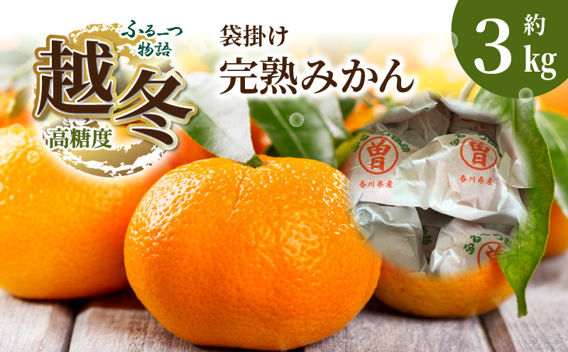 
            【ふるさと納税】【配送不可地域：北海道・沖縄県・離島】みかん 約 3kg 完熟 高糖度 糖度13度以上 30個 ～ 50個 入り 選りすぐり ふるーつ物語 越冬 越冬完熟みかん 甘い フルーツ 果物 香川県産 国産 常温 香川県 三豊市 お取り寄せ 送料無料  秋 旬
          