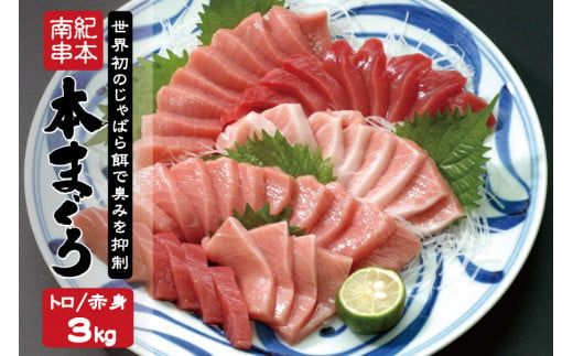 本マグロ トロ＆赤身セット 3kg（養殖） 【2週間以内に発送】 濃厚な赤身と高級部位トロの鮪好きにはたまらないセット【串本町×北山村】 高級 クロマグロ