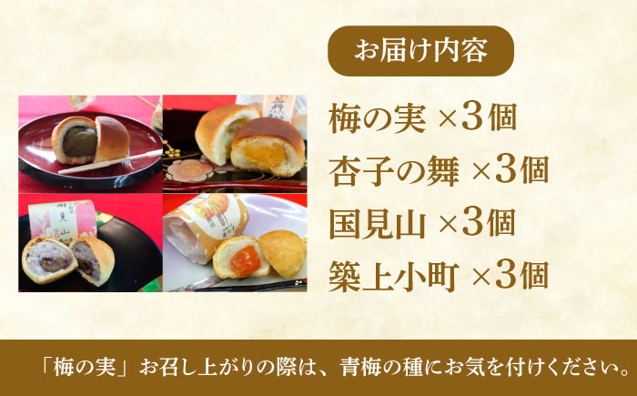【老舗の菓子屋 鹿の子】和菓子 詰め合わせ「いろどり」4種 12個《築上町》【有限会社 御菓子司 鹿の子】 [ABAC012]