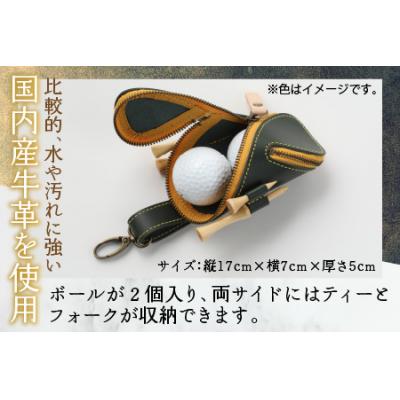ふるさと納税 大野市 【6色から選べる】本革ゴルフボールケース 螺旋  茶 |  | 01