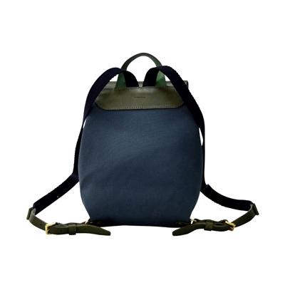 ふるさと納税 豊岡市 豊岡鞄　エルダー　ミニリュック　ネイビー×オリーブ |  | 01