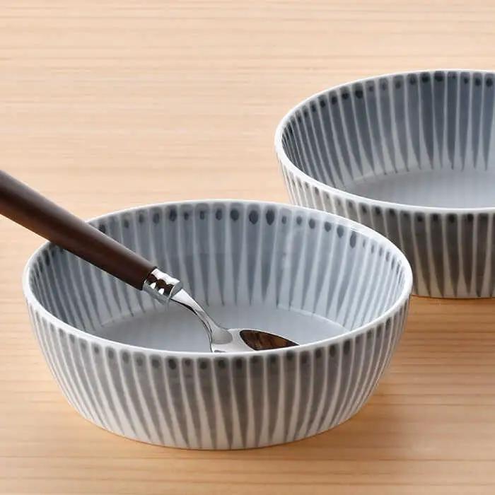 【波佐見焼】十草 ボウル 小 2点セット（うす墨） 食器 皿 【大新窯】 [DC91]  波佐見焼