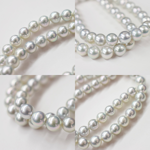 S085-438_あこや真珠 ネックレス アクセサリー チョーカー ナチュラル 9mm - 9.5mm 真珠