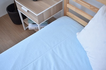 ジャガード織り フラットシーツ 同色２枚組み_ブルー【G0387】