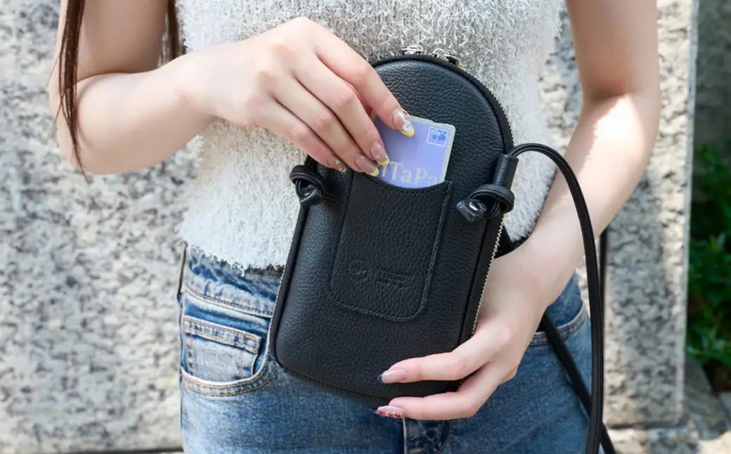 豊岡鞄 TUTUMU Pocket Leather （S4400） ブラック / 木和田正昭商店 縦型 ショルダー バッグ 斜めがけ 牛皮革 レディース 大人 おしゃれ シンプル デザイン 無地 モバ
