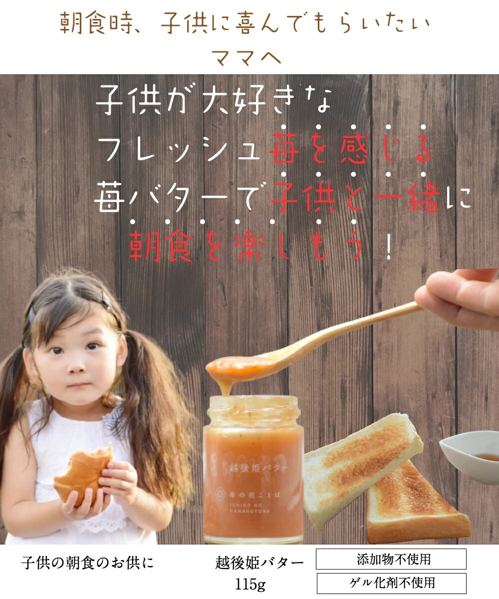越後姫バター3瓶 いちご イチゴ 苺 加工品 お取り寄せ 新潟 苺の花ことば