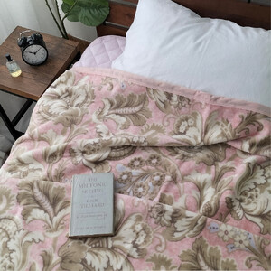 椿オイル加工 ふんわり綿毛布 シングルサイズ 約140×200cm ピンク CNM-300-PI