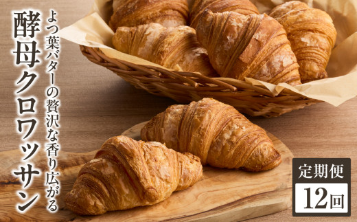 【全12回定期便】よつ葉バターの香り♪酵母クロワッサン１０個「Boulangerie Faveur」 定期便 12回 クロワッサン くろわっさん 酵母クロワッサン バターの香り よつ葉バター 自家製酵母 香り 朝食 【065-06-T04】