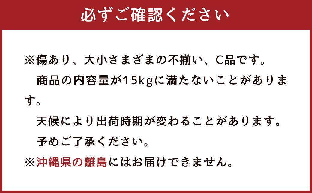 農家の休憩デコ 訳あり（C品 15kg）