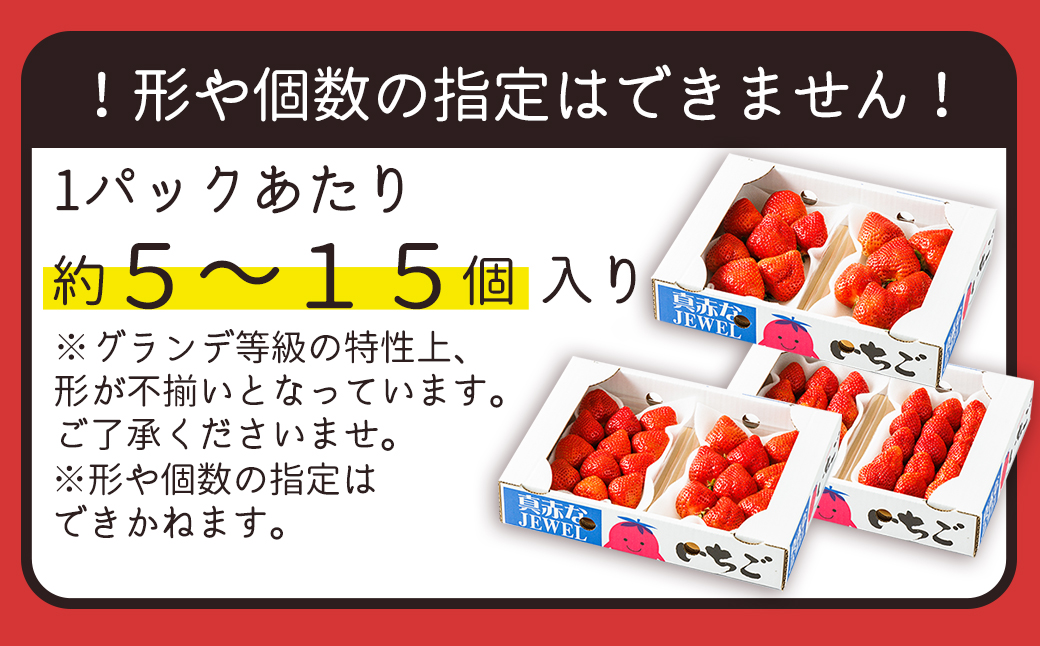 2VB6【福岡県産あまおう】訳あり グランデ　約270ｇ×6Ｐ
