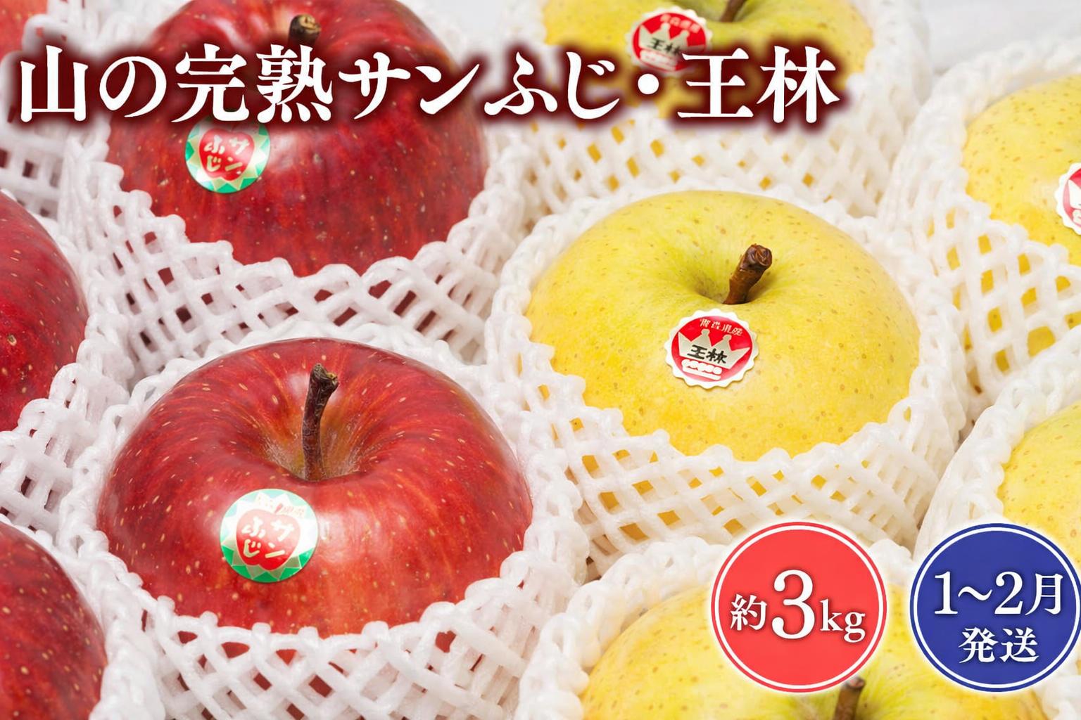 
                  ≪1~2月発送≫山の完熟サンふじ・シナノゴールド約3kg 青森県平川市産
                