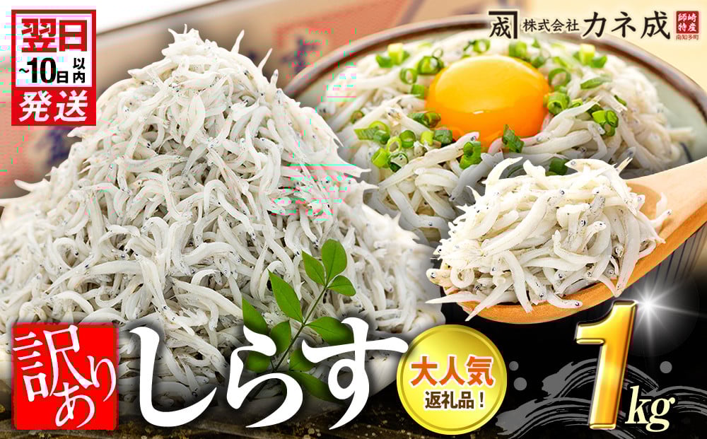 
            訳あり 釜揚げ しらす 1kg (1箱) 小分け 減塩 無添加 無着色 冷凍 愛知県 南知多町 ご飯 ごはん 丼 料理 国産 シラス しらす しらすごはん シラスパスタ sirasu shirasu カネ成 シラス 人気 おすすめ シラス しらす しらすごはん shirasu sirasu SIRASU 人気シラス
          