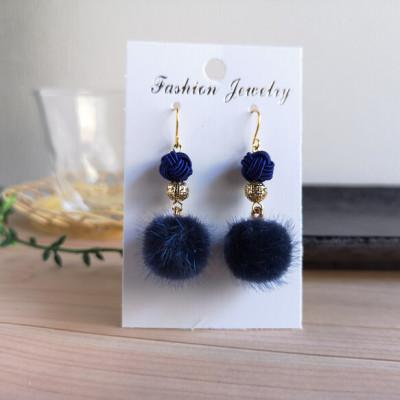 ふるさと納税 京丹後市 *藍色(ネイビー)*　水引ピアス/玉結びとフェイクファーのピアス |  | 03