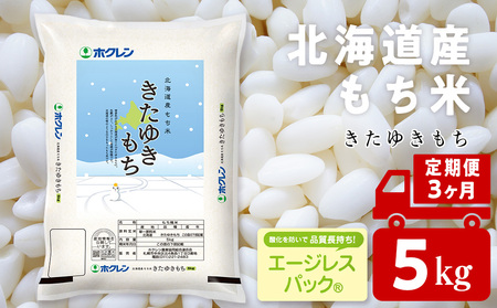 【定期便3ヵ月】 きたゆきもち 5kg 北海道産 もち米 米 北海道米 北海道ふるさと納税
