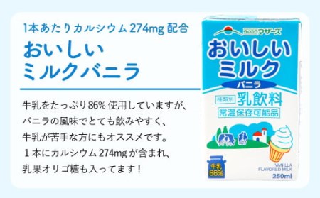 おいしいミルクバニラ 250ml×24本 1ケース 紙パック 常温保存可能