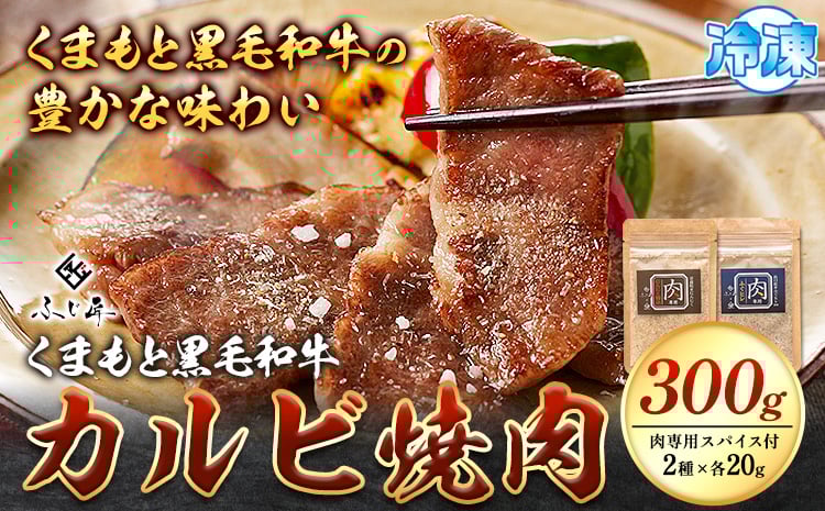 
            牛肉 くまもと 黒毛和牛 カルビ焼肉 300g（肉専用スパイス2種付き）富士商株式会社《30日以内に出荷予定(土日祝除く)》 熊本県 長洲町 くまもと 黒毛和牛 冷凍 カルビ 焼肉 スパイス付き 送料無料
          