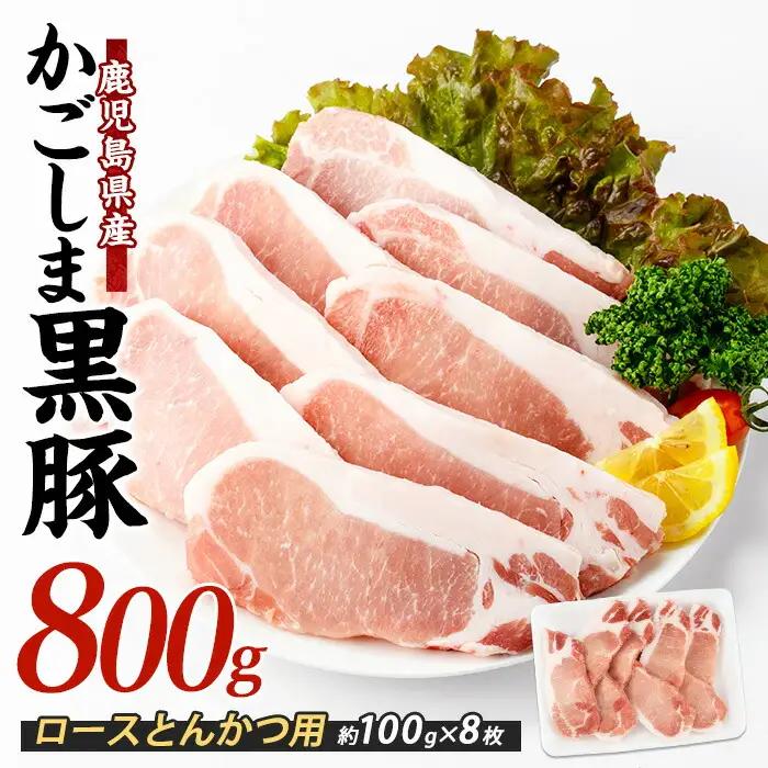 10営業日以内に発送 かごしま黒豚ロースとんかつ用約100g×8枚 岡村商店 IB024-024 黒豚 黒豚
