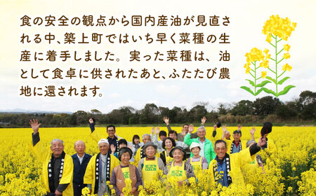 【全12回定期便】一番搾り 菜の花油 3本《築上町》【農事組合法人　湊営農組合】[ABAQ039] サラダ油おすすめ こだわりサラダ油 人気サラダ油 サラダ油セット 定番サラダ油 サラダ油ドレッシング