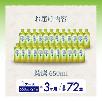ふるさと納税 三原市 【定期便3か月】綾鷹650mlPET24本[014-053] |  | 01