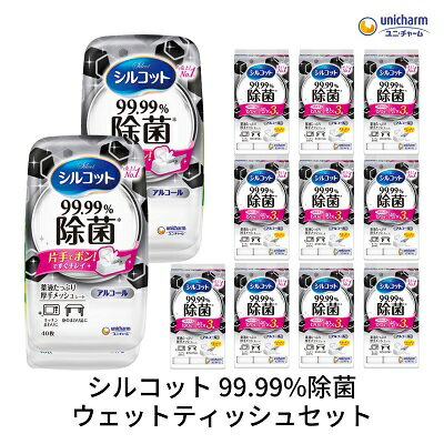【ふるさと納税】シルコット 99.99％除菌 ウェットティッシュセット(本体2＋詰替3P×10袋) 日用品 手拭き 外出時 お出かけ時 食事前 　お届け：ご寄附（ご入金）確認後、約2週間～1ヶ月程度でお届けいたします。