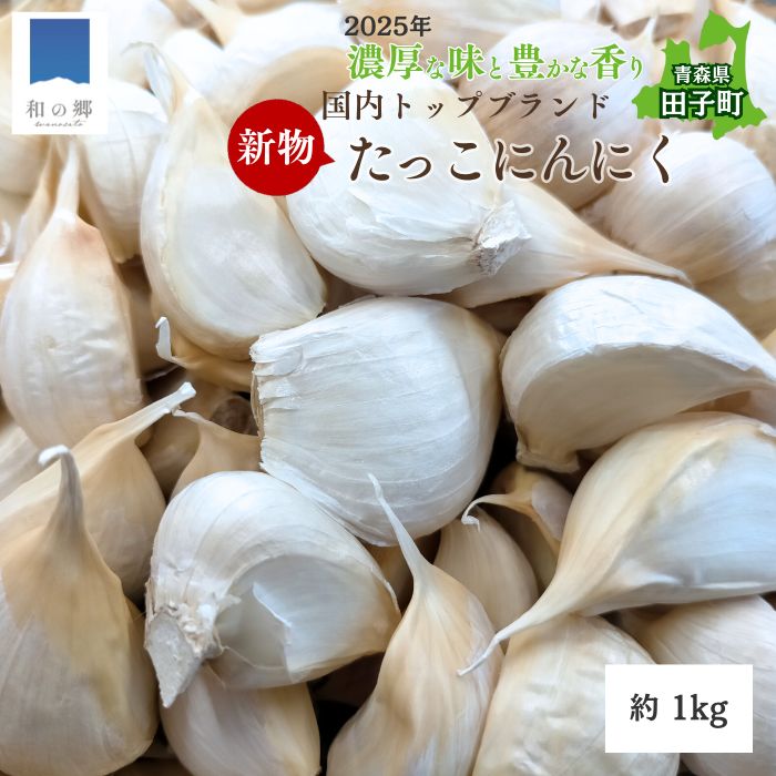 【ふるさと納税】令和7年産新物！田子（たっこ）バラにんにく約1kg（青森県田子町産にんにく中～大粒サイズ混合）　 薬味 ハーブ トップブランド 貴重 掘りたて 幻の味 新鮮 甘さ 濃い味 季節限定 　お届け：9月1日〜9月30日まで