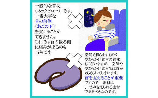 首枕（専用カバー付き）ネックピロー【グリーン】　≪首枕 専用カバー付き 首まくら ネックピロー くび枕 うたたね 車 座り姿勢 姿勢 頭痛 頸椎症 デスクワーク 首 サポート テレワーク 在宅勤務 ス