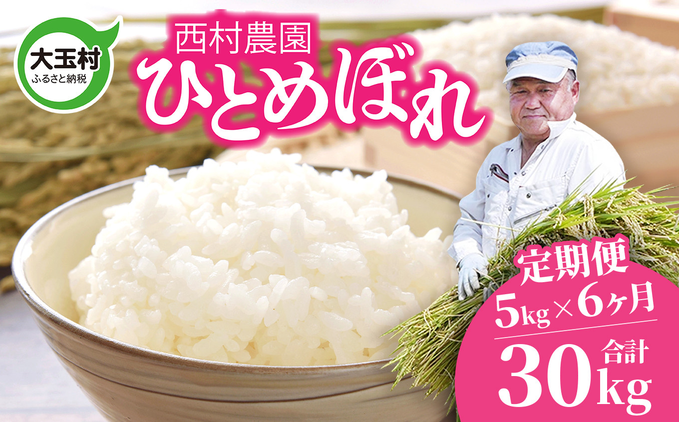 
            米 定期便 ひとめぼれ 30kg ( 5kg × 6ヶ月 ) 《 令和6年 》 福島県 大玉村 西村農園  ｜ ヒトメボレ 精米 定期 6回 コメ ｜ nm-hb05-t6-R6
          