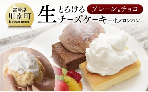 『押川春月堂本店』とろける生チーズケーキセット（プレーン＆チョコ）  【 ケーキ チーズケーキ お菓子 スイーツ 】