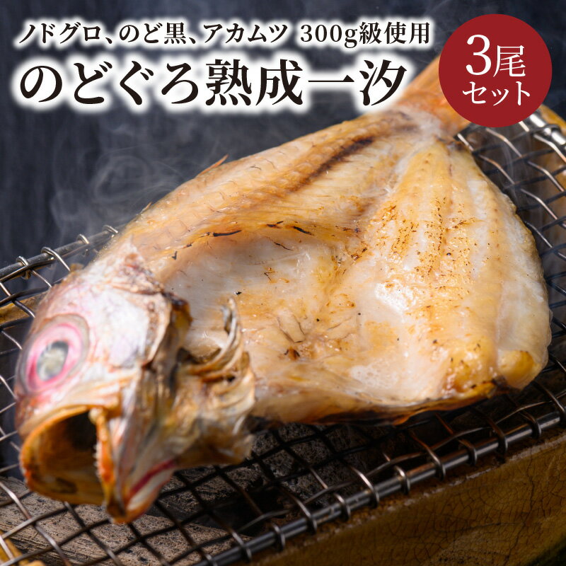 【ふるさと納税】【海鮮の匠　魚政】のどぐろ熟成一汐（ノドグロ、のど黒、アカムツ）300g級使用 仕上がり後 225g以上 3尾セット 海鮮 魚介 300g 3尾 セット 天然塩 冷凍 干物 一夜干し 脂のり 焼き魚 高級魚 旬 旨み 凝縮 塩焼き 煮付け 日本海 個包装 魚政 送料無料