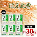 【ふるさと納税】【定期便6回】山形産はえぬき 精米5kg×6ヶ月(頒布会)計30kg fz22-020 山形 お取り寄せ 送料無料 ブランド米 山形市 山形県