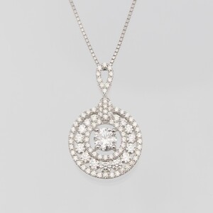 プラチナ Dカラートータル1ctUP ダイヤモンド ペンダントネックレス　HH-019706