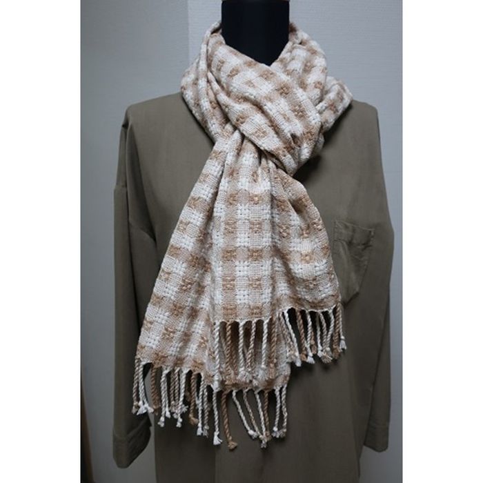 【ふるさと納税】 綿マフラー チェック 大 35cm×210cm メンズ レディース マフラー 首巻き ネックウォーマー 無農薬 有機肥料 大きい 長い 大きめ年中 自然 柔らかい 洗える ファッション 小物 おしゃれ 防寒 防寒グッズ 防寒対策 グッズ