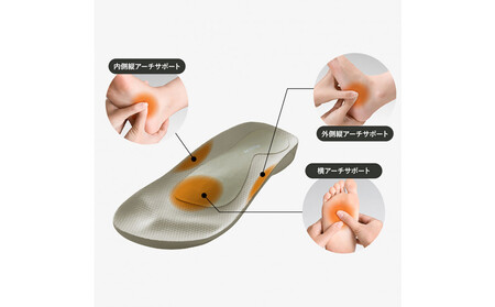 AKAISHI アーチフィッター603指圧 やわらかなソフト指圧の室内履きサンダル【チャコール】＜Mサイズ＞