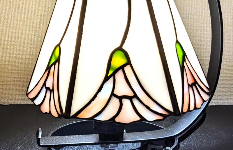 ステンドグラス・ミニ吊りランプ（白） 099H2382-1