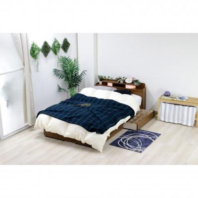 ふるさと納税 知立市 【組立付き】K-22ダブルベッド(ブラウン)ボンネルコイルマットレス付(1345)