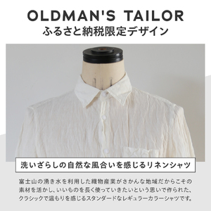 メンズ シャツ 白 【OLDMAN'S TAILOR】LINEN REGULAR COLLAR SHIRT 40サイズ 長袖 高品質 日本製生地 リネン レギュラーカラー シャツ リネン100% カジ