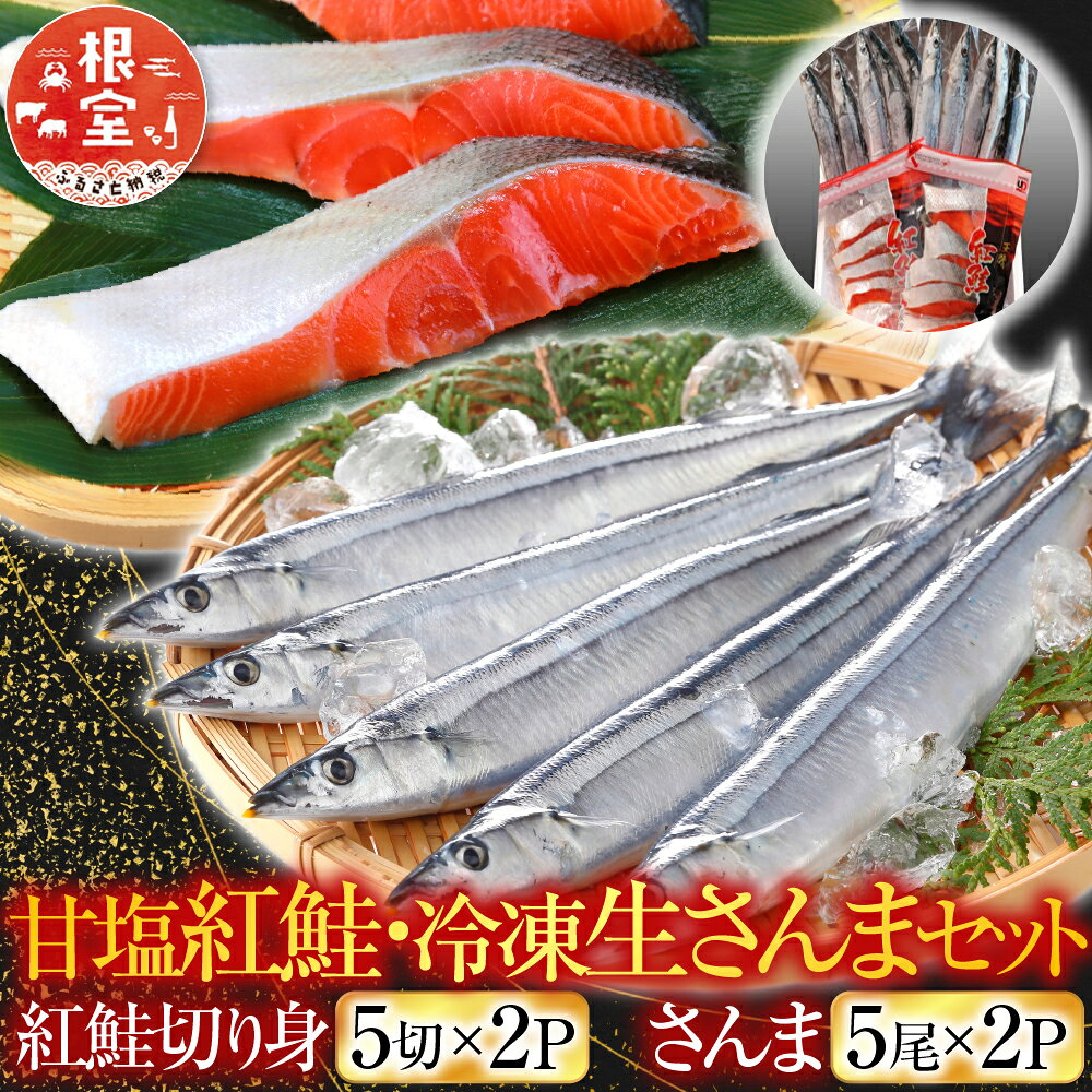 【ふるさと納税】 甘塩紅鮭 5 切 × 2P、冷凍生さんま 5 尾 × 2P さけ サケ シャケ 鮭 秋刀魚 サンマ 紅ざけ 紅ザケ べにざけ ベニザケ 魚 さかな サカナ お取り寄せ グルメ 海鮮 北海道 根室市 ふるさと納税 A-30017