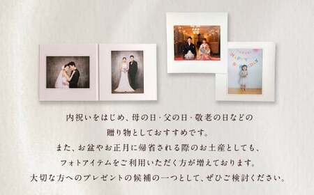 写真台紙 プリント印刷付き 仕上げ【アンジュ・ネイビー】6つ切 3面 記念写真 ZD73 フォト 写真 印刷 プリント