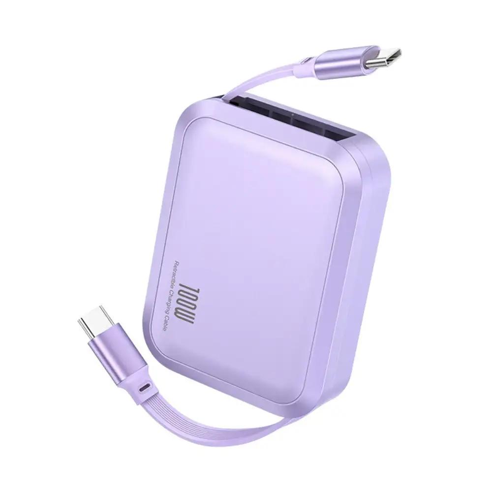 【パープル】★同色2個セット★【新登場&PD 100W】5in1 充電ケーブル Type-C to Type-C 充電コード 絡み防止 正規充電器対応 コンパクト マルチケーブル 急速充電 USB2.0 480Mbps 高速データ転送 iPad iPhone15/16/17対応 断線防止 全機種対応 長さ調整可能 安心保証つき【PL保険加入済み製品・安心】