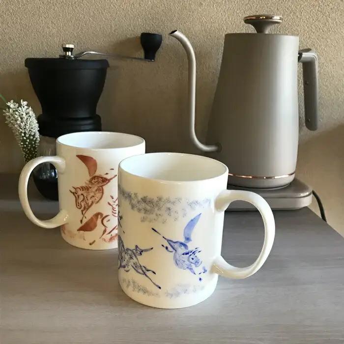 縁起物『左駒』マグカップペア【赤・青各１個】 | マグカップ 福島県