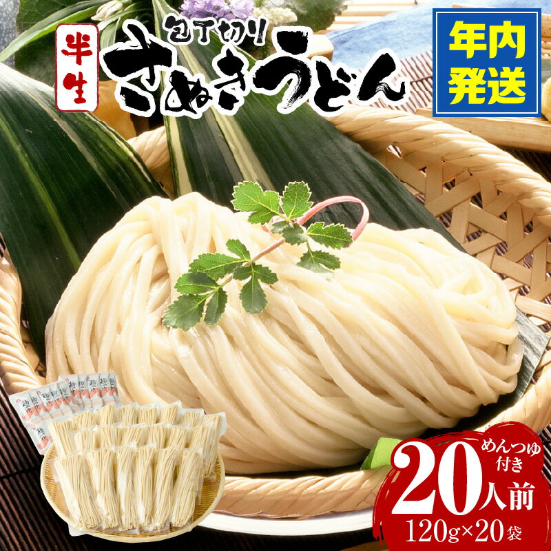 【ふるさと納税】包丁切りさぬき半生うどん20人前つゆ付 うどん 讃岐うどん さぬきうどん 包丁切り 半生うどん ざるうどん かけうどん ぶっかけうどん 釜あげうどん 伝統 香川 半生 三木町