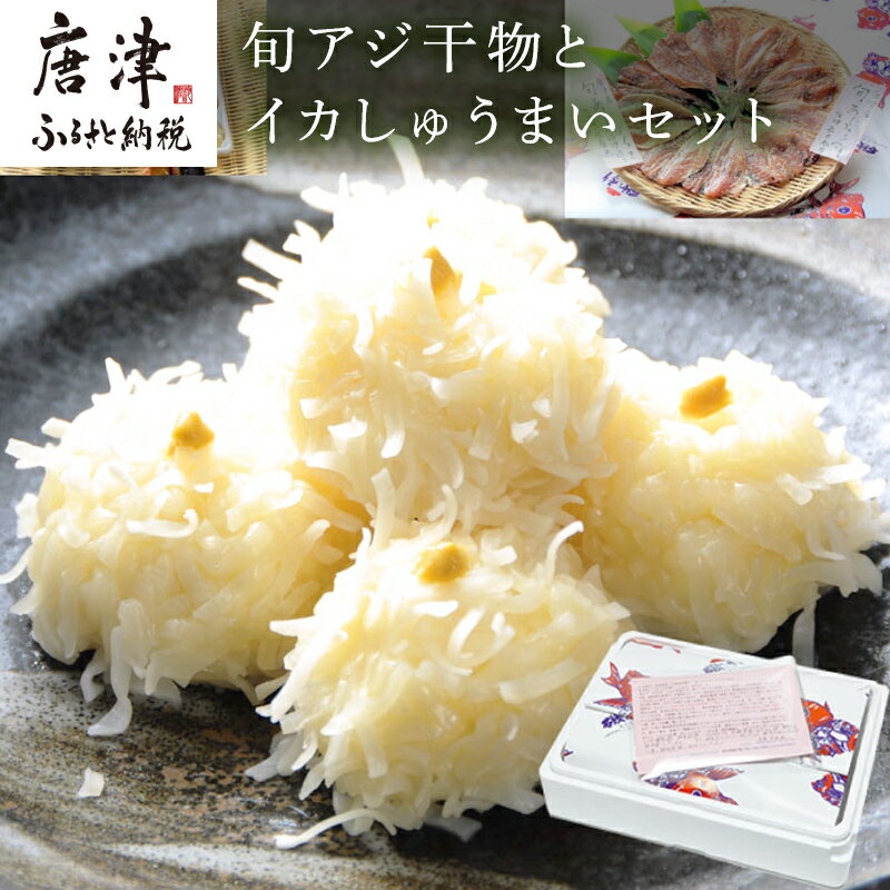 【ふるさと納税】【無添加・無着色】唐津産旬アジ開き（淡塩造り）／旬アジ醤油みりん干し 各5枚入セットと 佐賀 呼子 イカ 唐津 名産品 ミシュランガイド掲載店 手作り イカしゅうまい 干物セット ひもの 酒の肴 「2025年 令和7年」