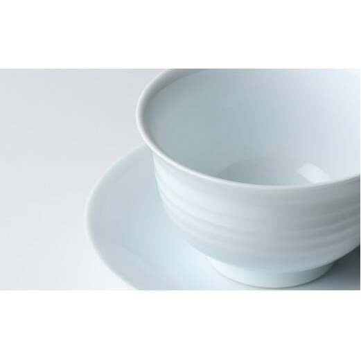 有田焼 白磁珈琲碗【佳秀窯 西山正作 】器 うつわ カップ＆ソーサー コーヒー碗 伝統工芸 陶芸作家 ろくろ A70-159_イメージ2