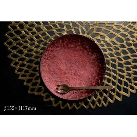 【煌めきの一枚が特別を演出】有田焼 麟 Lin 15.5cm 小皿 2枚セット (Red)【金照堂】プレート 小皿 食器 ハレの日 おもてなし 有田焼 ディナー 赤色 レッド A25-511_イメージ