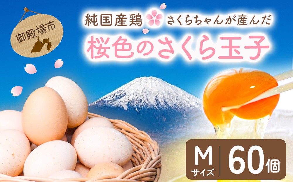 
純国産鶏さくらちゃんが産んだ桜色のさくら玉子の五分咲き60個◇

