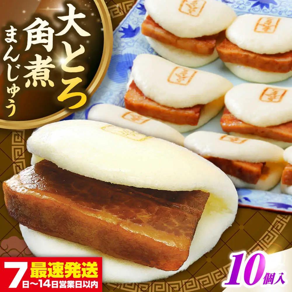 【簡易包装】大とろ角煮まんじゅう10個（5個×2）　《壱岐市》【岩崎本舗】冷凍 豚 豚角煮 角煮饅頭 簡単調理 おやつ お取り寄せ 長崎[JHA026]